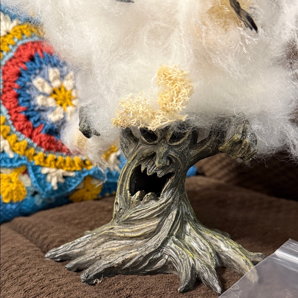 Spooky Gnarled Tree Figurine Lights Up Small Halloween Decoration